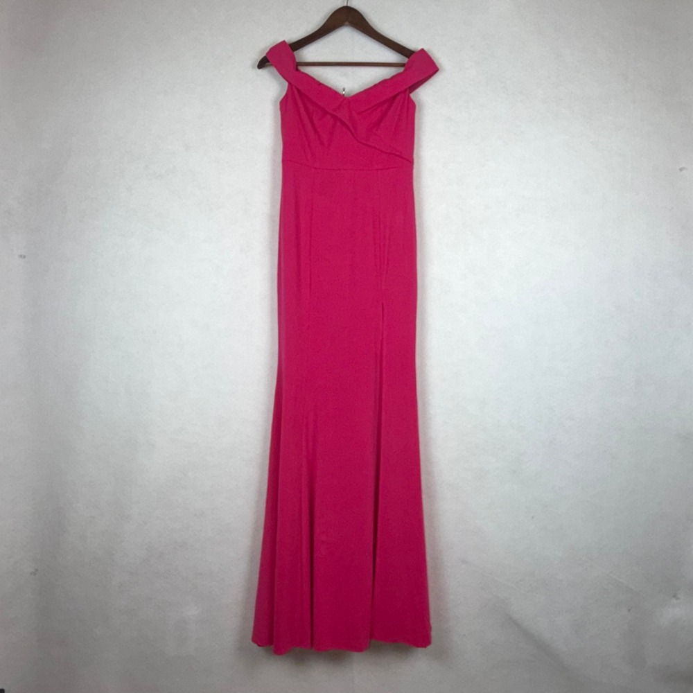 Lulus Song of Love Magenta Off-the-Shoulder Maxi Dress Women Medium Pink Formal